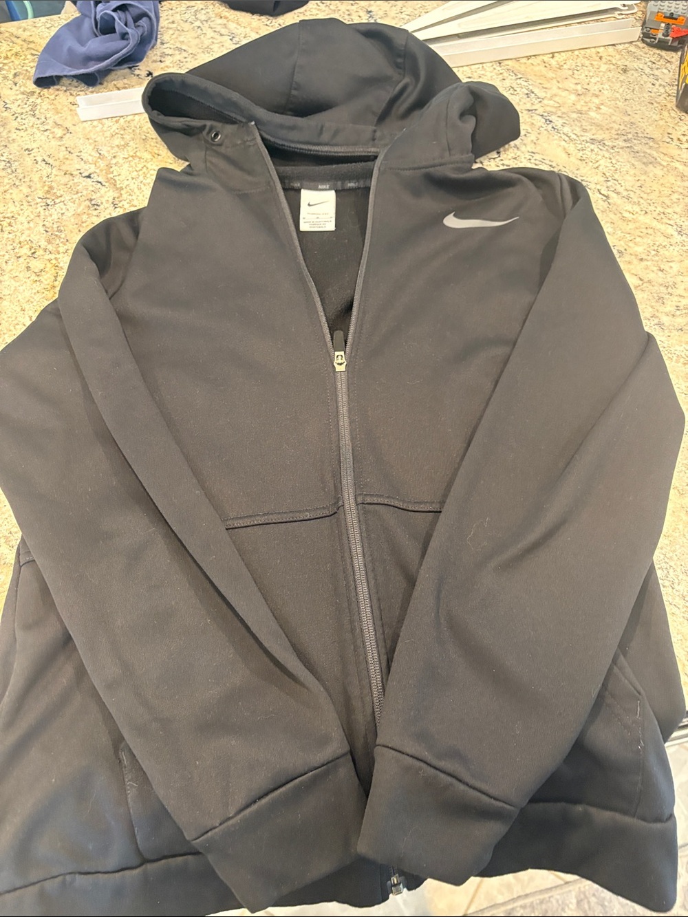 Mens Nike Black Full-Zip Hooded Performance Jacket/ sweatshirt
